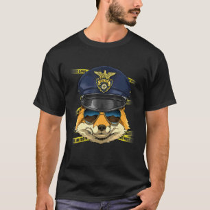 Police Officer Fox PD Cop Crime Scene Wild Animal  T-Shirt