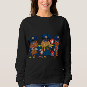 Police Officer Funny Gnomes Thin Blue Line Design Sweatshirt
