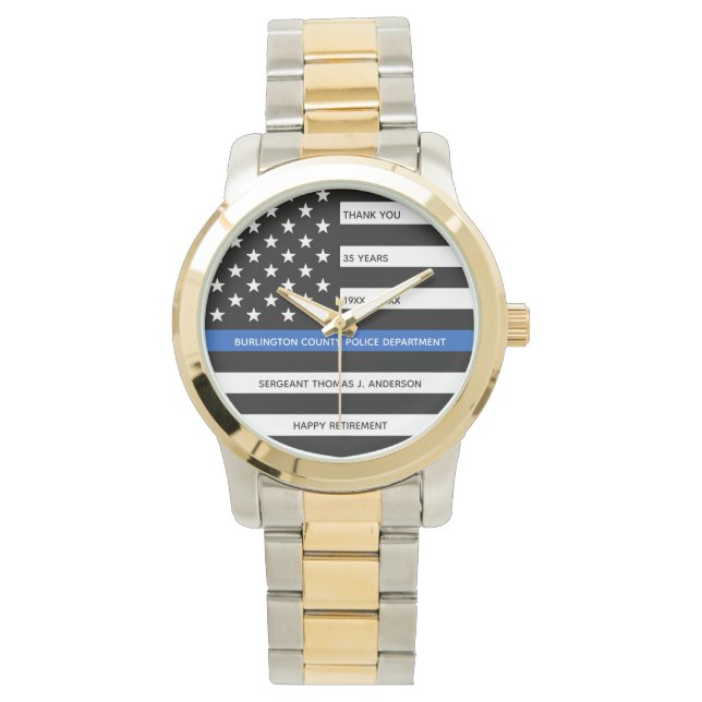Police Officer Gift Law Enforcement Retirement  Watch (Front)