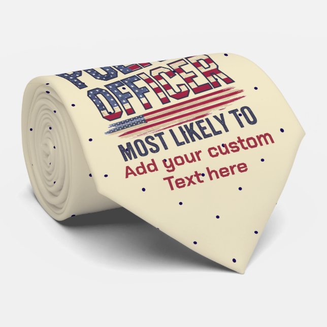 Police Officer Gifts Most Likely To USA Patriotic  Tie (Rolled)