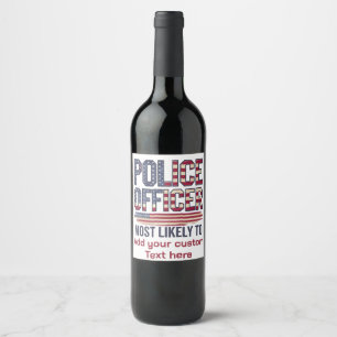 Police Officer Gifts Most Likely To USA Patriotic Wine Label