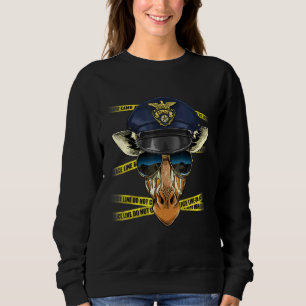 Police Officer Giraffe PD Cop Crime Scene Giraffe Sweatshirt