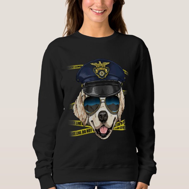 Police Officer Golden Retriever Cop Crime Scene K9 Sweatshirt (Front)