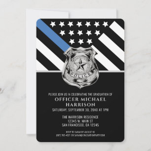Police Officer Graduation Law Enforcement Invitation