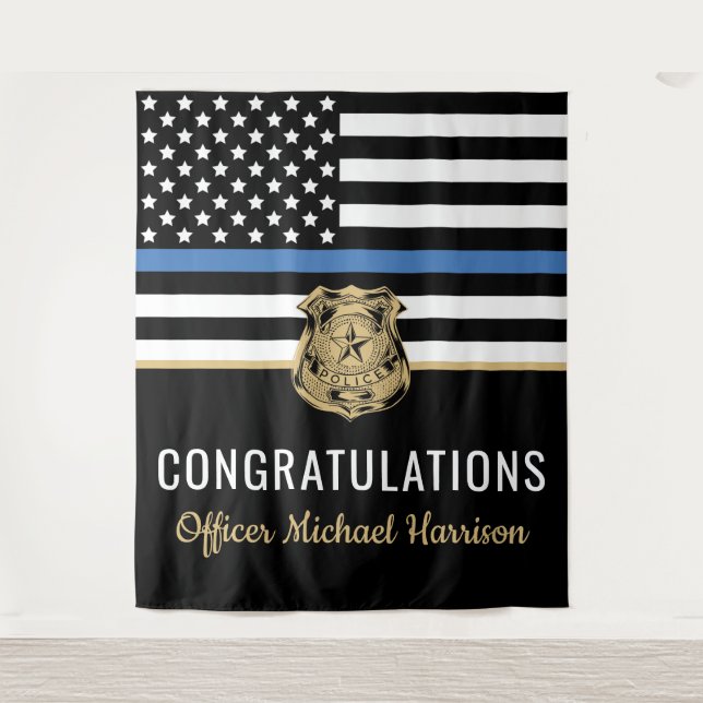 Police Officer Graduation Law Enforcement Tapestry (Front)