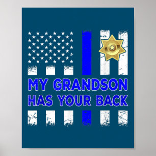 Police Officer Grandparents My Grandson Gift Poster