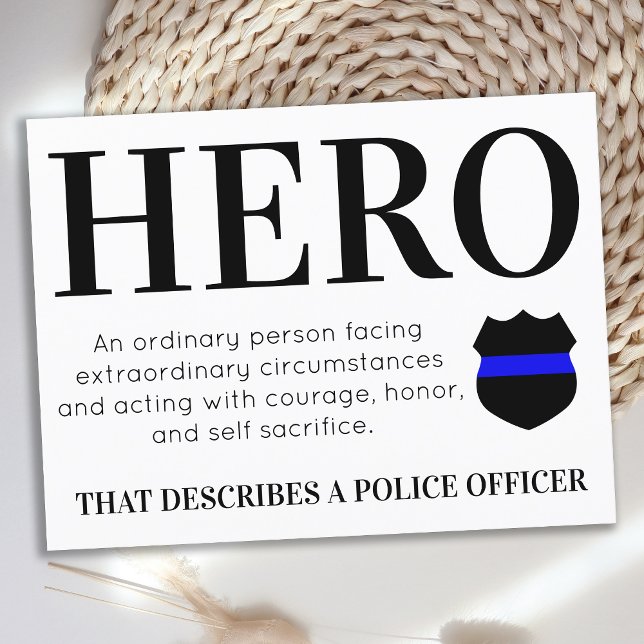 Police Officer Hero Thin Blue Line Thank You Postc Postcard (Creator Uploaded)