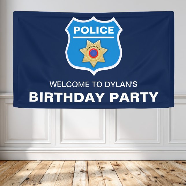 Police Officer Kids Birthday Party Banner (Creator Uploaded)