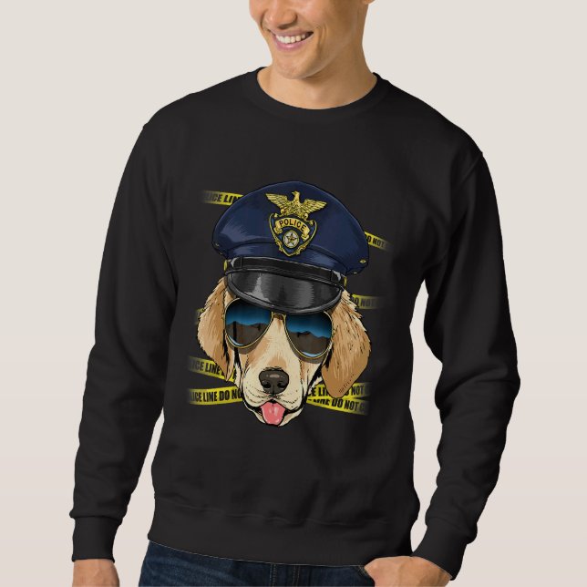 Police Officer Labrador Retriever Cop Crime Scene  Sweatshirt (Front)