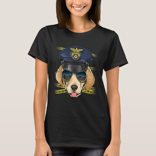 Police Officer Labrador Retriever Cop Crime Scene  T-Shirt (Front)