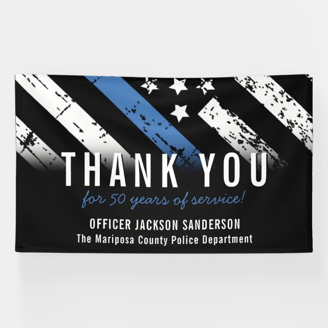 Police Officer Law Enforcement Anniversary Banner (Horizontal)