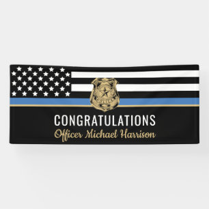 Police Officer Law Enforcement Graduation Party Banner