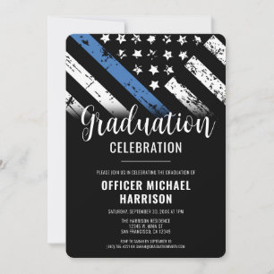 Police Officer Law Enforcement Graduation Party Invitation