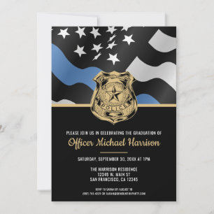 Police Officer Law Enforcement Graduation Party Invitation