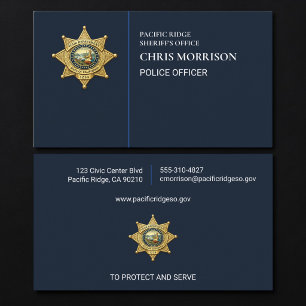 Police Officer Law Enforcement Navy Blue Business Card