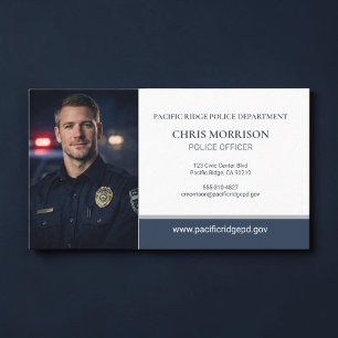 Police Officer Law Enforcement Photo Business Card