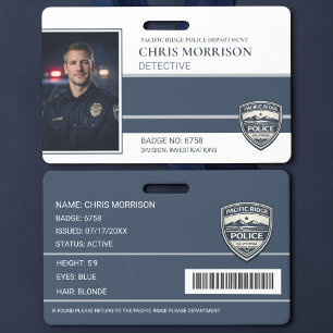 Police Officer Law Enforcement Photo ID Card Badge