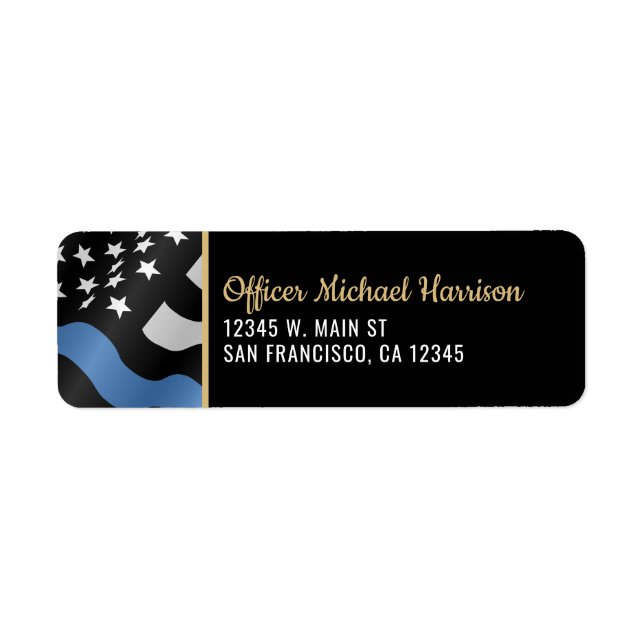 Police Officer Law Enforcement Return Address Label (Front)