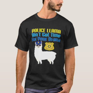 Police Officer Llama Lover Graduation Men Women T-Shirt