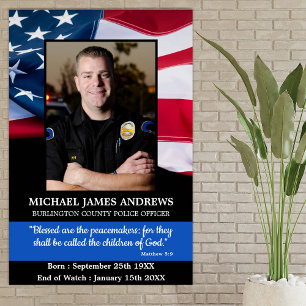 Police Officer Memorial Law Enforcement Funeral Poster