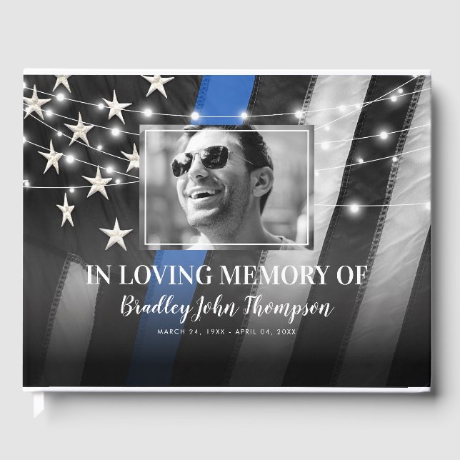 Police Officer Memorial | Thin Blue Line Guest Book (Front)