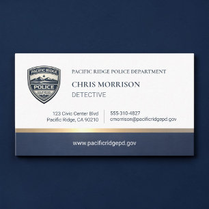 Police Officer Metallic Logo Business Card