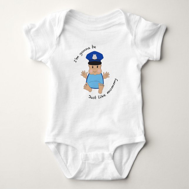 Police officer mummy baby bodysuit (Front)