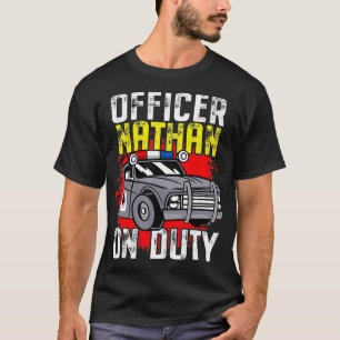Police Officer Nathan On Duty Personalised Police T-Shirt