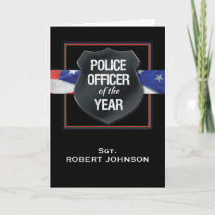 Police Officer of the Year Congrats Custom Name Card