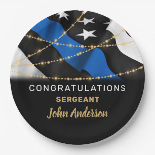 Police Officer Party Congratulations Retirement Paper Plate