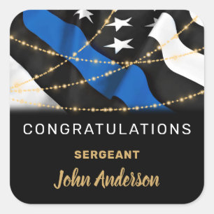 Police Officer Party Congratulations Retirement Square Sticker