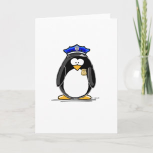 Police Officer Penguin Card