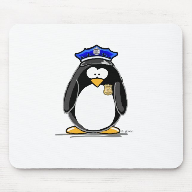 Police Officer Penguin Mouse Pad (Front)