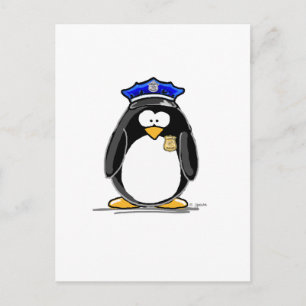 Police Officer Penguin Postcard