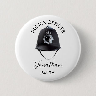 Police Officer   Personalised 6 Cm Round Badge