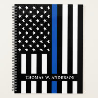Police Officer Personalised Name Thin Blue Line