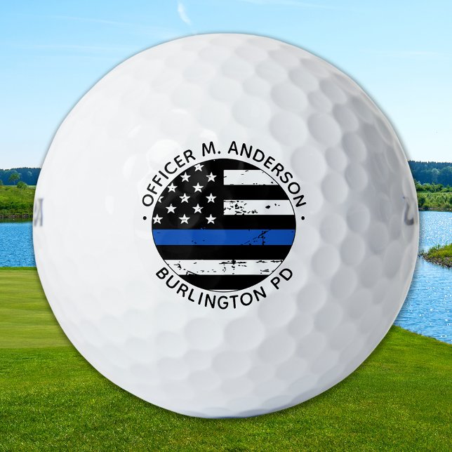 Police Officer Personalised Thin Blue Line Golf Balls (Creator Uploaded)