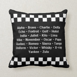 Police Officer Phonetic Alphabet Radio Call Cushion
