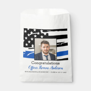 Police Officer Photo Thin Blue Line Graduation Favour Bag