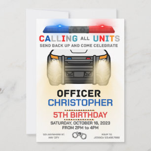 Police Officer Police Birthday Invitation