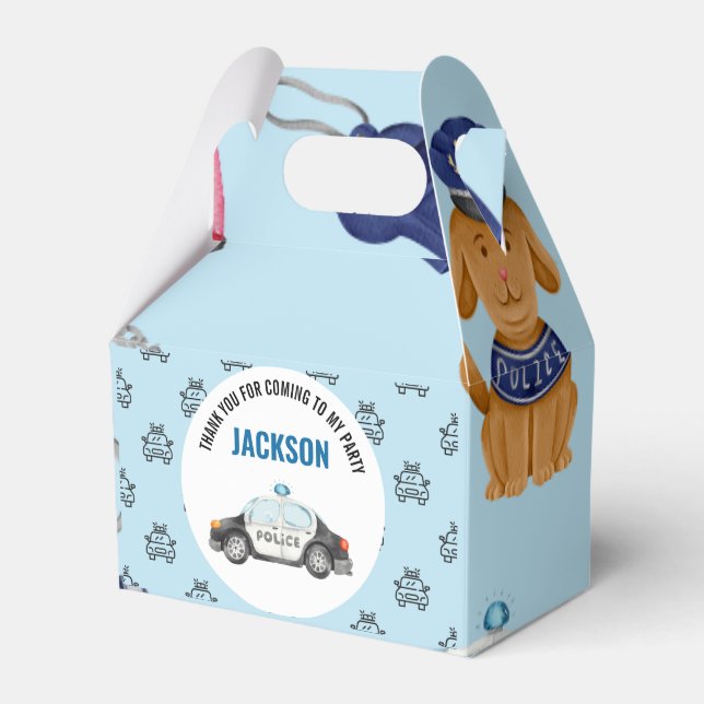 Police Officer Policeman Birthday Party Favour Box (Front Side)