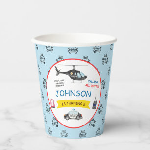 Police Officer Policeman Birthday Party Paper Cups