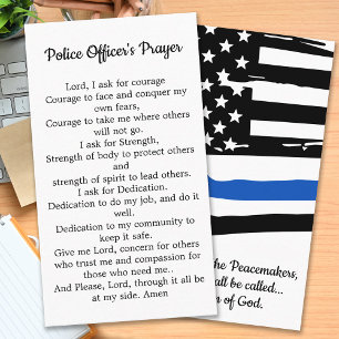 Police Officer Prayer Blue Line Law Enforcement Business Card
