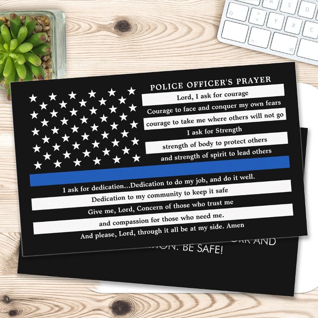 Police Officer Prayer Bulk Thin Blue Line Business Card (Creator Uploaded)