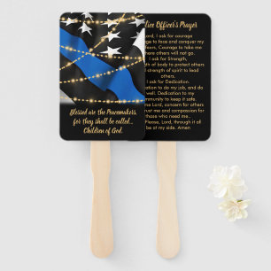 Police Officer Prayer Law Enforcement Graduation Hand Fan