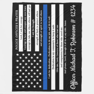 Police Officer Prayer Personalised Law Enforcement Fleece Blanket