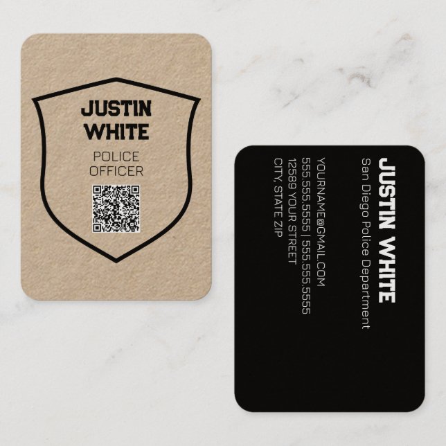 Police Officer QR Code Business Card (Front/Back)