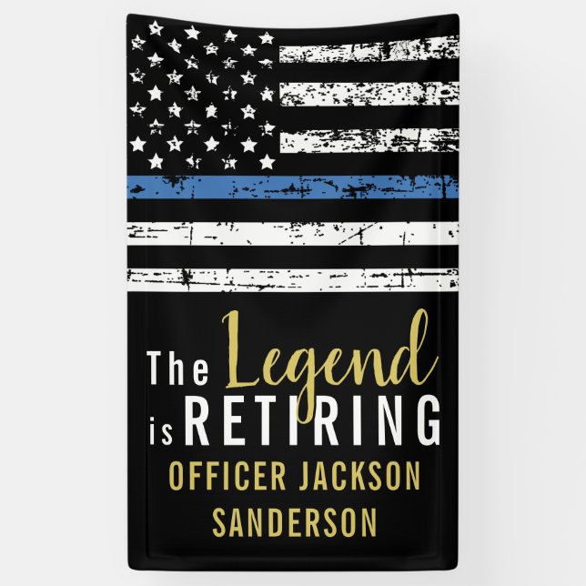 Police Officer Retirement Law Enforcement Banner (Vertical)