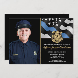 Police Officer Retirement Law Enforcement Photo Invitation