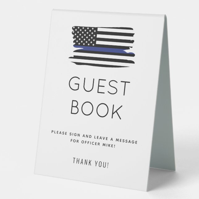 Police Officer Retirement Party Guest Book Sign (Front)